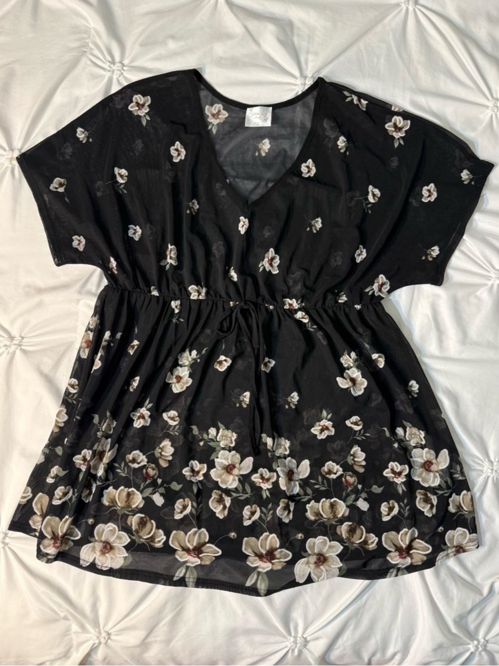 Siren Lily Maternity Black Floral V-Neck Blouse
